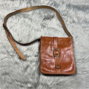 Patricia Nash Venezia Tan Italian Leather Slim Crossbody Bag